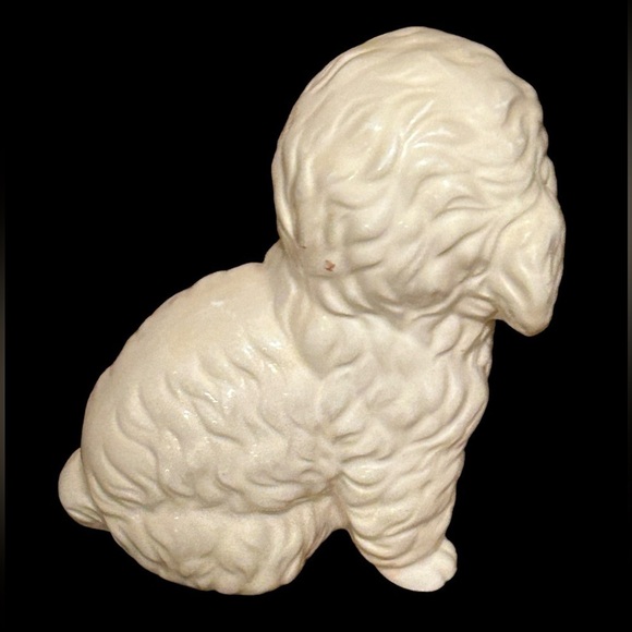 Vintage Ceramic White Poodle Painted Ceramics MCM - Picture 3 of 4
